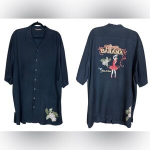 Tommy Bahama black silk Hawaiian shirt with large back graphic- With a Twist